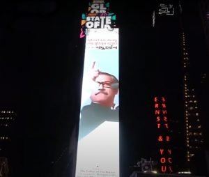 টাইমস স্কয়ারে বঙ্গবন্ধুর মুখ image edited for resue